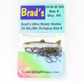 Brads Ocb-8-50 Octopus Hooks Nickel-black Size 8 - 50pk