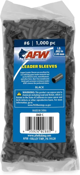 Brand Afw J06b-c American Fishing Wire Single Barrel Crimp Sleeves Pro-grade Strength Black Brand Afw J06b-c American Fishing Wire Single Barrel Crimp Sleeves Pro-grade Strength Black