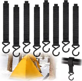 Brand Boxob 124839 8pcs Ice Fishing Coat Hooks Shelter Small Black Brand Boxob 124839 8pcs Ice Fishing Coat Hooks Shelter Small Black