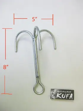 Brand Kufa 882746009062 Galvanized Steel Grapple Hooks 8 Inch H X 5 W