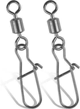 Branded 445044075028 100pcs Fishing Rolling Barrel Swivel With Duo Lock Snap Connector High Strength