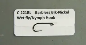 Britebeads C-221bl 1000 Barbless Black-nickel Wet Fly-nymph Hooks-c-221bl-5 Size Choices