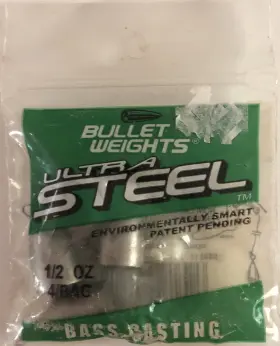Bullet Weights 089186612108 Ultra Steel Sinkers 1/2oz Bass Casting - Package Of 4 Bullet Weights 089186612108 Ultra Steel Sinkers 1/2oz Bass Casting - Package Of 4