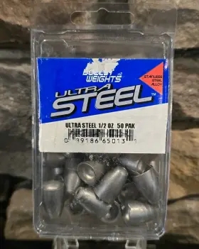 Bullet Weights 089186650131 1/2 Oz Ultra Steel - 50 Pack Stainless Alloy