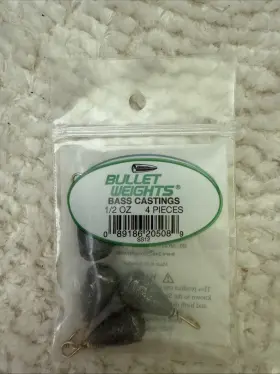 Bullet Weights 20508 2 Packs Bass Casting Sinkers - 1/2 Oz Lead 4 Per Pack