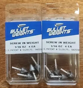 Bullet Weights Fr116 Lot Of 2. 1/16 Oz. Screw In Worm Weight Lead 4 Ct Bullet Weights Fr116 Lot Of 2. 1/16 Oz. Screw In Worm Weight Lead 4 Ct