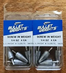 Bullet Weights Fr14 Lot Of 2. 1/4 Oz. Screw In Worm Weight Lead 4 Ct Bullet Weights Fr14 Lot Of 2. 1/4 Oz. Screw In Worm Weight Lead 4 Ct