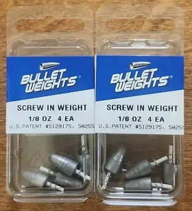 Bullet Weights Fr18 Lot Of 2. 1/8 Oz. Screw In Worm Weight Lead 4 Ct Bullet Weights Fr18 Lot Of 2. 1/8 Oz. Screw In Worm Weight Lead 4 Ct