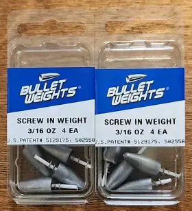 Bullet Weights Fr316 Lot Of 2. 3/16 Oz. Screw In Worm Weight Lead 4 Ct Bullet Weights Fr316 Lot Of 2. 3/16 Oz. Screw In Worm Weight Lead 4 Ct