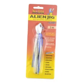 C&h Lures Na-ajb2u No Alibi Alien Jig Offshore Series Pre-rigged 2 Oz / 56.6 G Glow Blue/white C&h Lures Na-ajb2u No Alibi Alien Jig Offshore Series Pre-rigged 2 Oz / 56.6 G Glow Blue/white