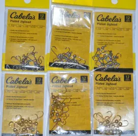 Cabelas 092229760940 6 Packs Plated Jighead Mustad Aberdeen Hook Assortment 1/64oz 1/80oz Cabelas 092229760940 6 Packs Plated Jighead Mustad Aberdeen Hook Assortment 1/64oz 1/80oz