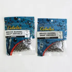 Cabelas Bba-ss-bl-5 Two Packages Of Unopened Black Brass Barrel Snap Swivels Sizes 5 And 6