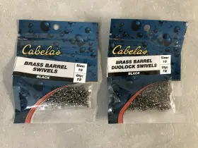 Cabelas Bba-sw-bl-10 144 In 2 Packages Sz 10 Black Brass Swivels With Duolock Snaps New Cabelas Bba-sw-bl-10 144 In 2 Packages Sz 10 Black Brass Swivels With Duolock Snaps New