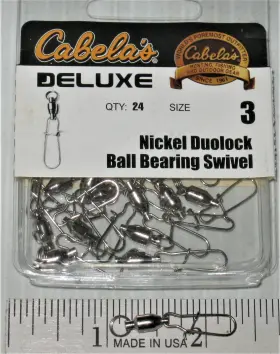 Cabelas Bsd-n3 24 Nickel Sz 3 Ball Bearing Swivels W Duolock Snaps Cabelas Bsd-n3 24 Nickel Sz 3 Ball Bearing Swivels W Duolock Snaps