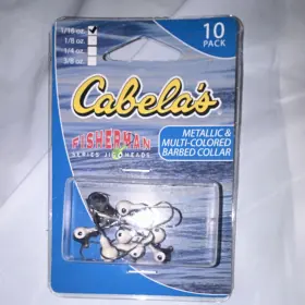 Cabelas V-tjh1610-31 Fisherman Series Jig Heads 1/16 Oz Barbed Collar 10pk With B Cabelas V-tjh1610-31 Fisherman Series Jig Heads 1/16 Oz Barbed Collar 10pk With B