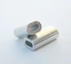 Catch All Tackle 43211-772 Mini Aluminum Oval Crimp Sleeves 1.0mm X 7mm - 100 Pieces