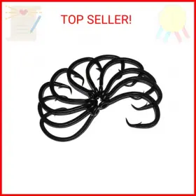 Catch All Tackle 609207699088 18/0 Big Game Black Forged Straight Circle Hooks 10pk Shark And Swordfish