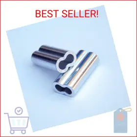 Catch All Tackle 799632085003 Aluminum Double Barrel Crimp Sleeves 2.0mm X 18mm - 100 Pieces