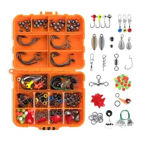 Catchmeister 060893850019 Fishing Accessories Kit 187pcs Including Jig Hooks Bullet Bass Casting Sink