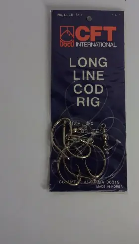 Cft International Llcr-5/0 Long Line Cod Rig Silver Size 5/0 50 Lbs Test For Cft International Llcr-5/0 Long Line Cod Rig Silver Size 5/0 50 Lbs Test For