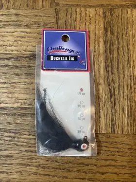 Challenger 601760720520 Bucktail Jig Hook 1/2 Oz Black