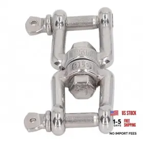 Chaoeieng Da701463a3 316 Stainless Steel Double Jaw Swivel Shackle - 360 Rotation Anchor 12mm Chaoeieng Da701463a3 316 Stainless Steel Double Jaw Swivel Shackle - 360 Rotation Anchor 12mm
