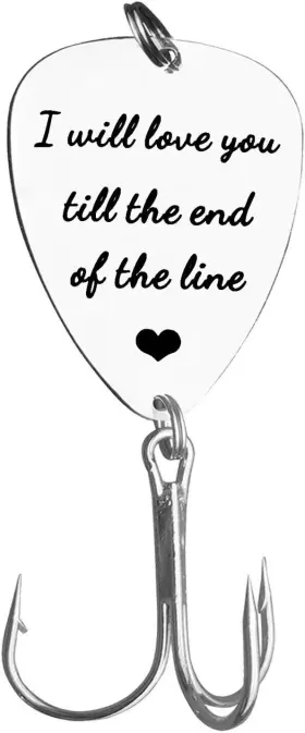 Ciyumu 781454668601 Couple Gift I Will Love You Till The End Of Line Fishing Small Silver