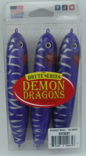 Cm Floats 704260124055 Demon Dragon Ddtbbt Brute 5.5 Inch Blackout Bait Catfish Rattle Float 3ct