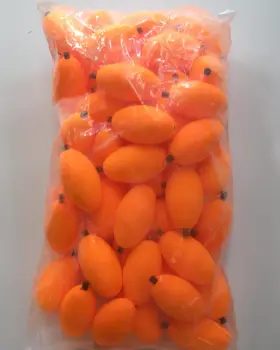 Cm Floats O250-or-50 Comal O250-or Styrofoam Oval Float With Peg Inserted 2.5 Inch Orange Bag Of 50