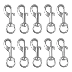 Cnbtr B072mdvwjr 80mm Stainless Steel Round Eye Swivel Bolt Snap Hooks Key Chain Clips 10-p