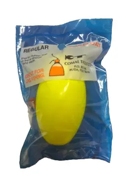 Comal Ob250y Tackle Oval Slip Float Bobber With Bead Fishing 2.5 Inch Yellow - Case Of 10