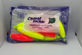 Comal Tackle Csa10-8 Fishing Bobbers Foam Snap On Floats Pack Of 8 Assorted Color And Sizes