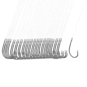 Comok 704280846695 20inch Long Metal Fishing 0.4mm Leaders Line Tackle Fish Hooks 120pcs