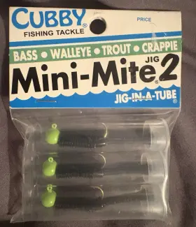 Cubby 009409980050 Fishing Tackle 1/16 Mini-mite 2 Jig In A Tube Black With Green Tip 3 Pack Cubby 009409980050 Fishing Tackle 1/16 Mini-mite 2 Jig In A Tube Black With Green Tip 3 Pack