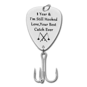 Dabihu Kzkey01323 No3 Anniversary Hook Gift For Him Her 1 Year And Iftm Still Hooked 1pcs Silver Dabihu Kzkey01323 No3 Anniversary Hook Gift For Him Her 1 Year And Iftm Still Hooked 1pcs Silver