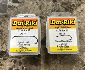 Dai-riki 049515201670 Dai-ricki Fishing Hooks Size 12 16 2 Pack 50 High Carbon Steel Nymph
