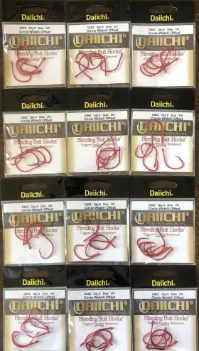 Daiichi 042758285025 12 Packs Circle Wide Red Catfish Fishing Hooks Sz 2/0 Daiichi 042758285025 12 Packs Circle Wide Red Catfish Fishing Hooks Sz 2/0