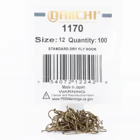 Daiichi 1170 Standard Dry Fly Hooks - Quantity 100 All Sizes Free Shipping