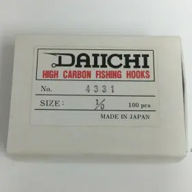 Daiichi 4331 Fly Tying High Carbon Fishing Hooks Black 100 Pcs Per Box Size 1/0 Daiichi 4331 Fly Tying High Carbon Fishing Hooks Black 100 Pcs Per Box Size 1/0
