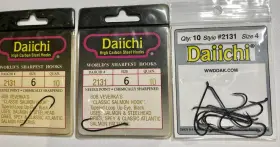 Daiichi 754072340631 2131 Black Bob Veverkas Classic Salmon Fly Hook