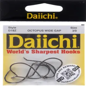Daiichiseiko 042758218030 Daiichi D18z-3/0 Wide Octopus Hook