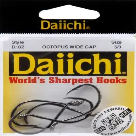 Daiichiseiko 042758218054 Daiichi D18z-5/0 Wide Octopus Hook 5/0