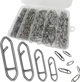 Damidel 445030175114 280pcs/box Stainless Steel Fishing Power Speed Clips Ss 100pcs S M 60pcs Damidel 445030175114 280pcs/box Stainless Steel Fishing Power Speed Clips Ss 100pcs S M 60pcs