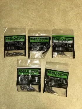 Danielson 032054004338 Fishing Bass Casting Sinkers Lot Of 5 5ct Packs -25 Total 3/16 Oz
