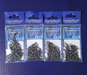 Danielson 1600mbblk-5 Barrel Swivels Size 5 Black Matte 25 Count Packs - Lot Of 4 100 Total Danielson 1600mbblk-5 Barrel Swivels Size 5 Black Matte 25 Count Packs - Lot Of 4 100 Total