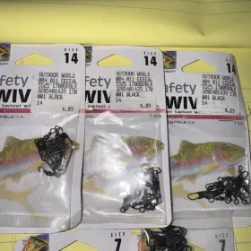 Danielson 1700spblk-1/0 Trout Fishing Size 14 And 7 Barrel Swivels Safety Snap Lot Of 5 Danielson 1700spblk-1/0 Trout Fishing Size 14 And 7 Barrel Swivels Safety Snap Lot Of 5