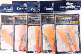 Danielson 5705-0740 Five 5 Packs Sfrmpyy Shrimp Fly Fishing Rigs Double Drop 7/0 Hooks