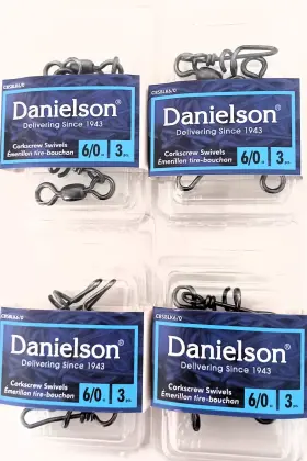 Danielson Cbsblk6/0 4 Packs Corkscrew Bucktail Fishing Swivels 6/0 450#