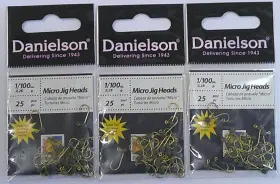 Danielson Jhum1100 3 Packs Micro Jig Head 1/100 Oz 25 Pk 75 Heads Total Unpainted