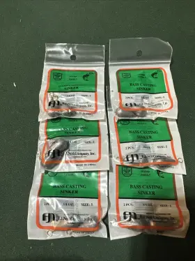 Dolphin 050209012779 6 Bags Of 2 Brand Bass Casting Sinker 3/4 Oz Size 5 Fj Neil 12 Sinkers Dolphin 050209012779 6 Bags Of 2 Brand Bass Casting Sinker 3/4 Oz Size 5 Fj Neil 12 Sinkers